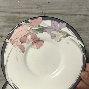 4 Noritake Cafe Du Soir 9091 Salad Plates Decade Pink and green